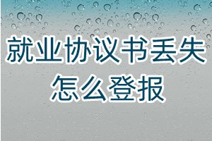 就业协议书丢失怎么登报、怎么登报挂失